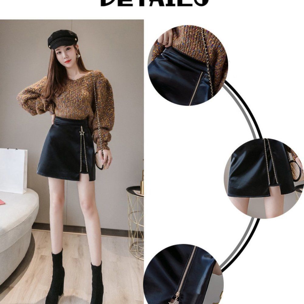 Super Star Leather A-Line Skirt - Picture 7 of 9